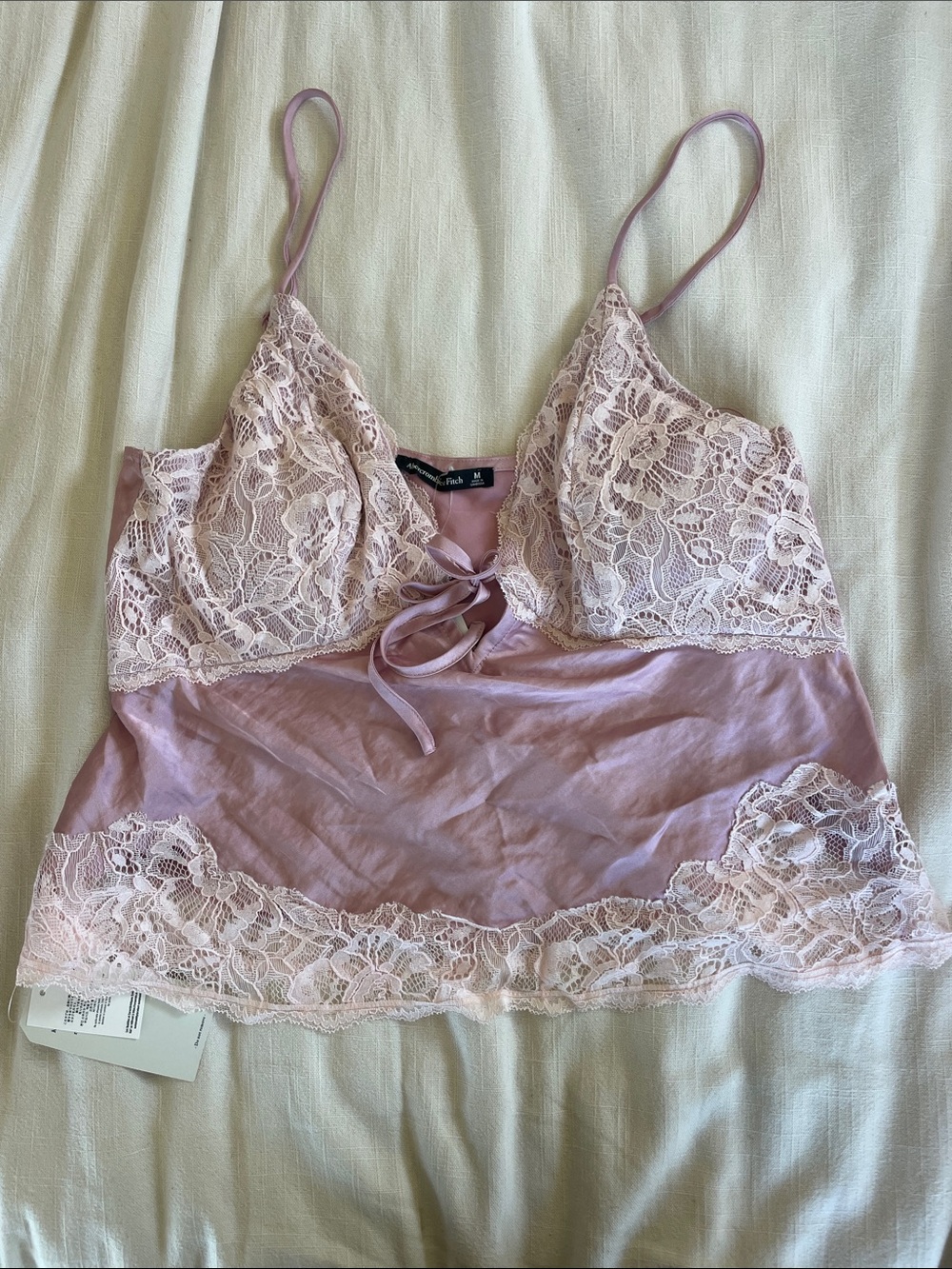 Abercrombie & Fitch Lace-Trim Lilac Chemise Top